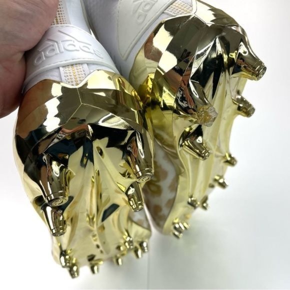 ADIDAS ADIZERO X ANNIVERSARY Men's Football Cleats SZ 18 Cheetah GOLD METALLIC - Picture 7 of 16